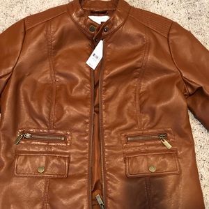 NEW Leather Camel Medium Jacket